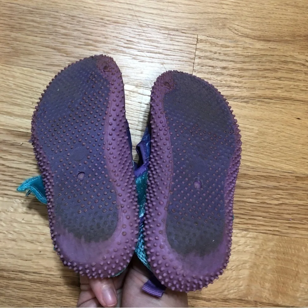 Little Mermaid Ariel Swim Shoes Sz 9 10 Purple Girls Kids Toddler Blue